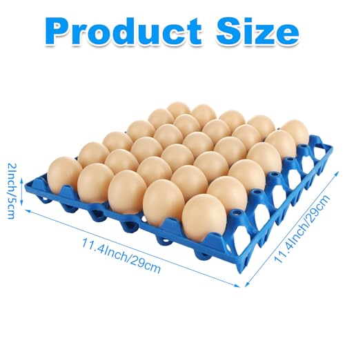12PCS Plastic Egg Trays Egg Crates, Stackable Eggs Cartons Egg Flats, Each Holds 30 Eggs for Packing, Storage, Shipping (Blue) - color: Blue-12PCS