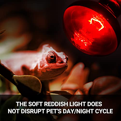 REPTI ZOO 2 Pack Infrared Heat Lamp, 100W Reptile Heat Emitter Infrared Basking Spot Light, Red Heat Lamp for Chickens Coop Reptile Pets Brooder Use - style: Infrared Basking Light Bulb