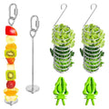 6Pcs Rat Enrichment Toys, Stainless Steel Rat Foraging Toy | Fruit Vegetable Holder, Bird Food Holder, Hanging Slow Feeder Clip, for Parrot Bird Rodents
