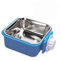 Pet Hanging Bowl for Crates, 2 in 1 Small Dog Puppy Bowl Removable Stainless Rabbit Cat Feeder Food Water Bowls for Puppy Cat Bird Rabbit Hamster Guinea Pig Ferret Small Animals - color: Blue