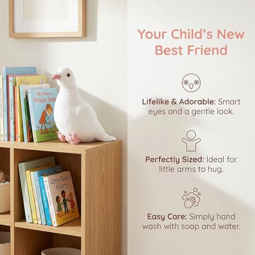 Simulation White Pigeon Stuffed Animal Toy - 10 inch Rock Pigeon Toys, Cute Pigeon as Gift for Kids (White Pigeon) - style: White Pigeon