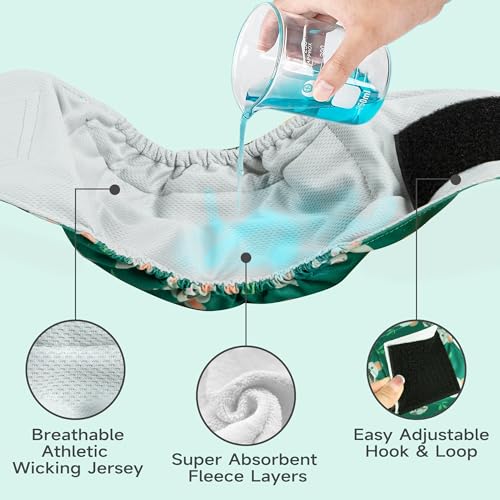 Leekalos Male Dog Diapers, Dog Belly Bands for Male Dogs | Wraps Washable Doggie Diapers High Absorbing Dog Belly Bands - color: Octopuses+Plain, size: Medium (15"-17")