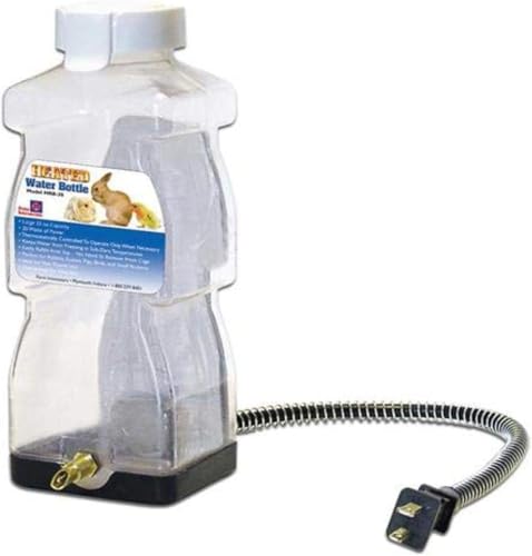Farm Innovators Model HRB-20 Heated Water Bottle for Rabbits, 32-Ounce, 20-Watt, 4.2 x 4.2 x 11.5 inches, 1 Pound (Pack of 12) - size: 4.2 x 4.2 x 11.5 inches ; 1 pounds (Pack of 12)