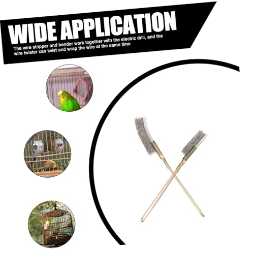 2pcs Bird Cage Cleaning Brush with Long Handles Stainless Steel Wire Bristles for Easy Maintenance Portable Lightweight Design Suitable for Birdcages Hanging for Convenient Storage