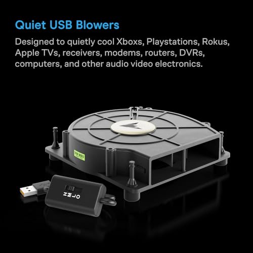 AC Infinity MULTIFAN S2, Quiet 120mm USB Blower Fan | UL-Certified for Receiver DVR Xbox Modem AV Cabinet Cooling - size: S2