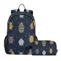 Beetle with Beetles Bugs and Insects Backpack with Lunch Bag, School Travel Backpack for Teens Boys Girls Kids Backpacks Set - color: Brown