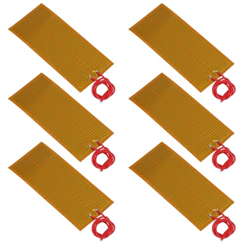 6pcs 45mmx100mm Film Heater Plate Adhesive Pad, PI Heating Elements Film 24V 30W Strip Heater Adhesive Polyimide Heater Plate - size: 45mmx100mm