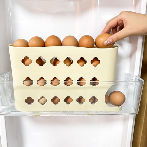 4 Layers Eggs Storage Box Creative Ladder Style Box Automatic Rolling Eggs Holder Container Egg Dispenser,yellow - color: Yellow