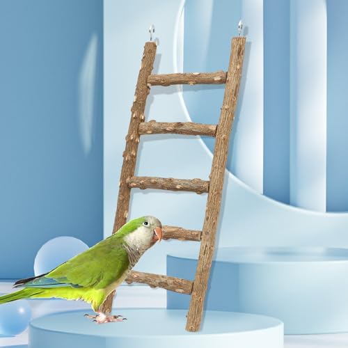 Natural Pepper Wood Parrot Ladder - Bird Climbing & Chewing Toy, Cage Accessory for Parrots, Parakeets, Cockatiels - size: 15.7 × 3.9 Inch