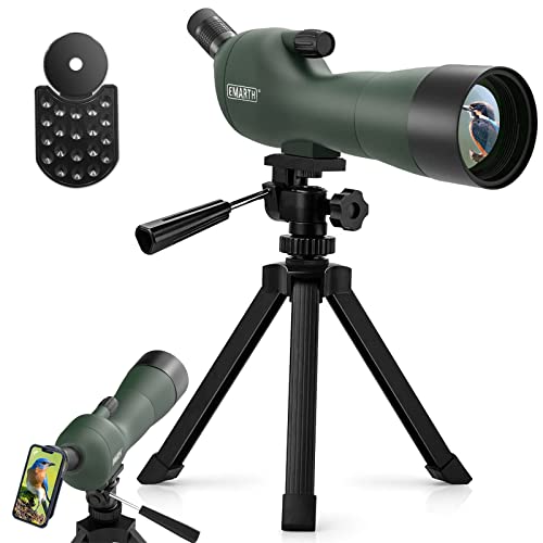 20-60x60 Angled Spotting Scope for Target Shooting, Spotting Scope w/Tripod 14" Tabletop/Carry Bag, 1.37lb Light Spotter Scope, Waterproof Spotting Scopes for Hunting/Birding/Wildlife View