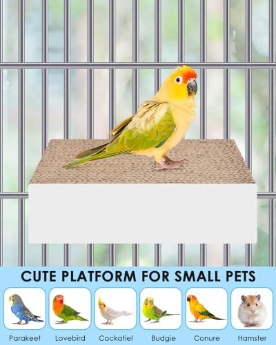 KATUMO Parrot Toys, 7.87 Inch Conure Shredder Foraging Chew Toys Bird Perch Stand Cardboard for Parakeet Cockatiel Canary Conure Mynah Small Parrots
