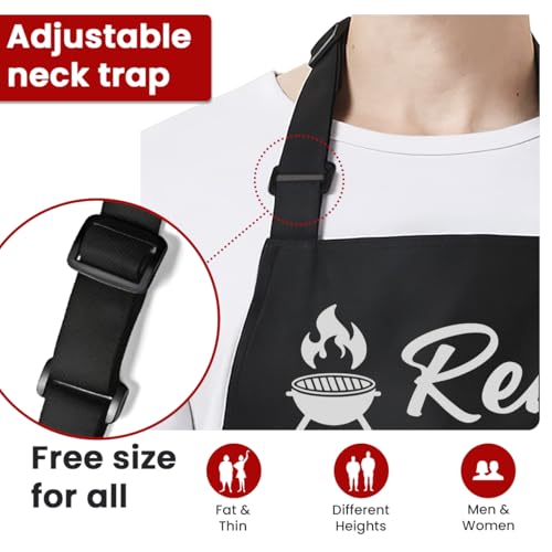 SANDJEST Funny Mens Aprons with Pockets for BBQ Grilling Cooking Grandpa Husband Apron for Birthday Christmas Father's Day - color: Dad 2