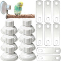 8 Pack Suction Cup Accessory Sets for Bird Perches Bird Stand Sticks Stand Toy Wood Platform for Parrot Parakeet Cockatiel Budgie Suction Cup for Window Bath Shower Car Travel Wall Outdoor Indoor
