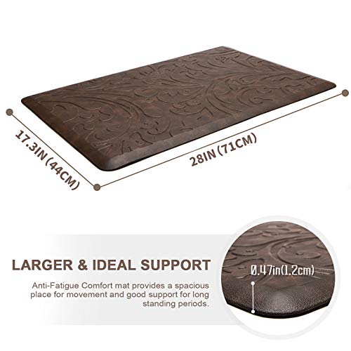 Kitchen Mat Cushioned Anti-Fatigue Comfort Standing Mat Rug for Home,Office | Waterproof Non-Slip Ergonomic Comfort Rug for Sink,Laundry,Desk 17.3" x 28", Brown - color: Brown, size: 1'5" x 2'4" (Rectangular)