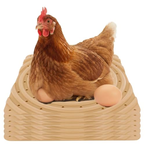 Lil'Clucker Washable Chicken Nesting Pads for Laying Eggs Nesting Pads for Chicken Coop Nesting Chickens Durable Chicken Bedding for Coop, Poultry Nest Box Pads for Chickens (Straw, 6-Pack) - color: Straw, size: 6-Pack