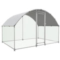 HEYTOWN Large Metal Chicken Coop with Run, Walk-in Dome Roof Poultry Cage with Waterproof & Anti-UV Cover for Yard for Ducks & Rabbits - size: 78.0"L x 120.0"W x 78.0"H