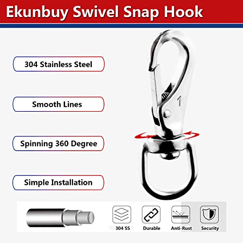Swivel Eye Snap Hooks, 304 Stainless Steel Heavy Duty 2.7 Inch 3.5 Inch Spring Hooks for Keychains, Bird Feeders, Pet Chains, Dog leashes - style: 3.43"(1#)-8pcs