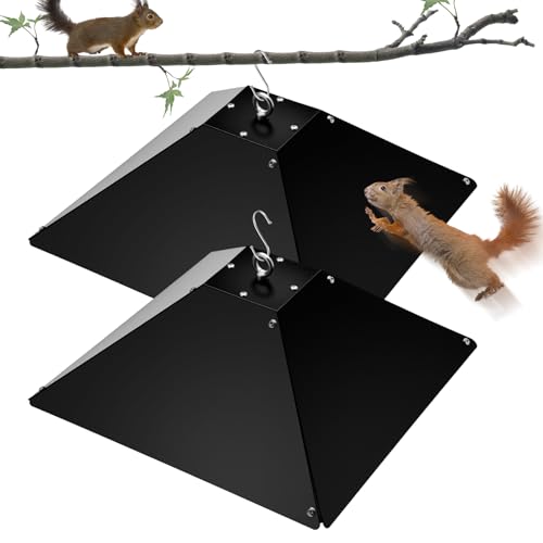 Briwooody 2 Pack 16 Inch Metal Hanging Squirrel Baffle for Bird Feeders Squirrel Proof Guard Outdoor Hanging Bird Feeder Baffle to Deter Squirrels or Small Animals, Fits Shepherd's Hook
