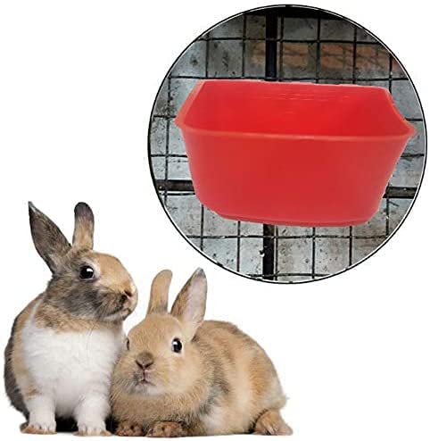 Cage Cups Birds Feeders Seed Bowl Chicken Feeding Watering Dish Rabbit Water Food Hanging Wire Cages Box 16oz Coop Cups for Pet Parrot Parakeet Gamefowl Poultry Pigeon - size: 5PCS Large Red