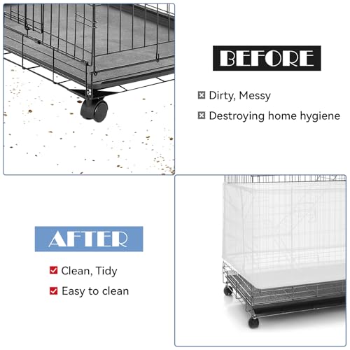 Trinkrittey Large Bird Cage Seed Catcher, 31 x 118 inches Adjustable Large Bird Cage Cover Elastic Band Mesh Cages Cover Skirt Nylon Mesh for Parakeet Parrot Cages
