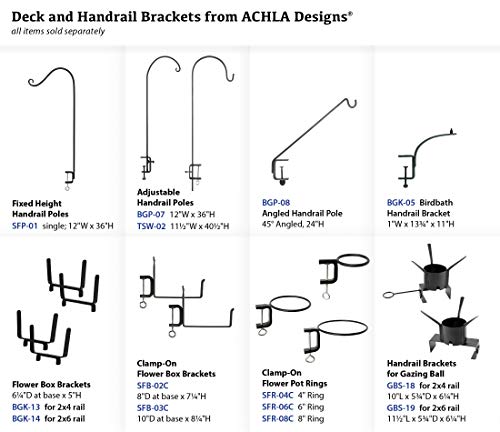 Achla Designs Deck Rail Shepherd's Pole, Angled (BGP-08), 7In - style: Clamp