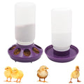 2 in 1 Chick Starter Set, 0.3Gal Feeder & 0.3Gal Waterer Set Purple | Chick Feeder and Waterer, Quail Feeder, Duck Feeder, Poultry Waterer, Chicken Feeder and Waterer Set, Baby Chicken Supplies - color: Purple