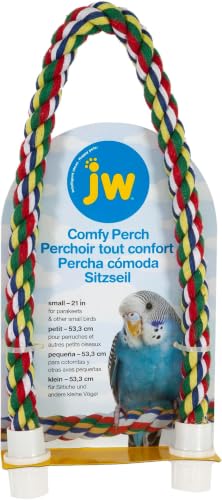 JW Pet Comfy Perch for Birds Flexible Multi-Color Rope, Small - 21" Length (Pack of 12) - size: Small (Pack of 12), style: 21"