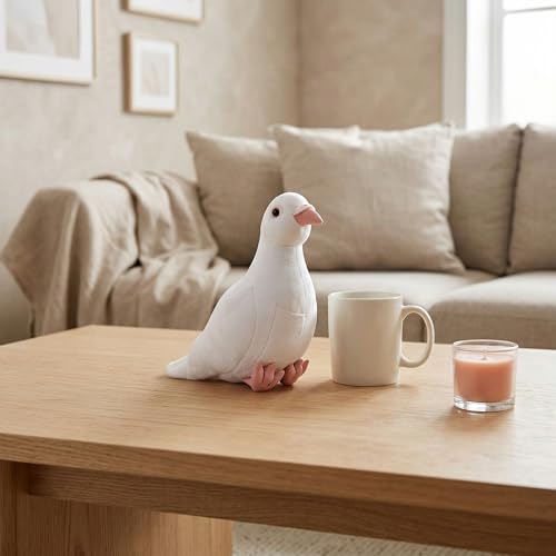 Simulation White Pigeon Stuffed Animal Toy - 10 inch Rock Pigeon Toys, Cute Pigeon as Gift for Kids (White Pigeon) - style: White Pigeon