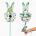 Bird Harness Leash Set Adjustable Vest Anti-Lost Wrist Strap for Parakeet Cockatiel Conure Lovebird (Green, Quaker Parrot/Golden Sun Conure/Indian Ringneck Parakeet 12 * 7cm/6g) - color: Green