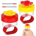 Handheld Hummingbird Feeders with Cleaning Brush, 2-Pack, Mini Hand Feeder | Mini Flower Hand Held Hummingbird Feeder Ring for Window Outdoor Wild Perch Feeding, Plastic Hummingbird Feeders
