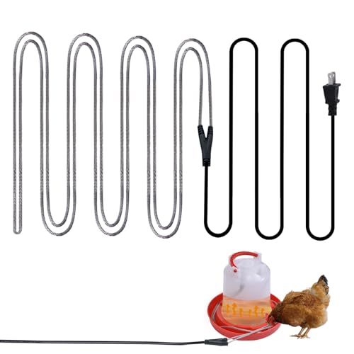 Chicken Water Heater Cord, 39W Heated Cable for Poultry Waterers-2Pack | Prevents water freezing,Safe Poultry Water Heating for Chickens, Ducks and Other Small Animals(Waterer Not Included)