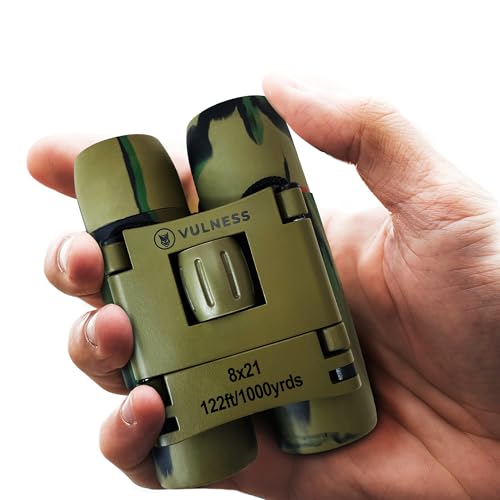 VULNESS Binoculars for Adults, Small Mini Travel Essentials, 8X21, Camo | Compact Binoculars for Camping, Cruise Ship, Hiking Gear, Bird Watching, Norwegian, Alaska, Costa Rica, Must Haves, Gifts - color: Camo