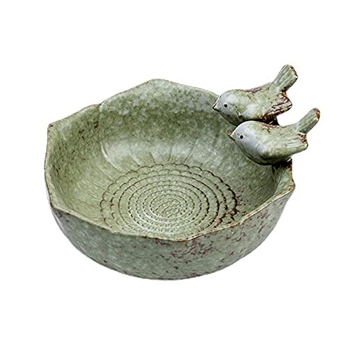 Small Ceramic Birdbath Bowl, 5.9 Inches Wild Bird Feeder Food Holder Container Bird Feeding Tray for Outside Bee Water Bath Outdoor Garden Decor