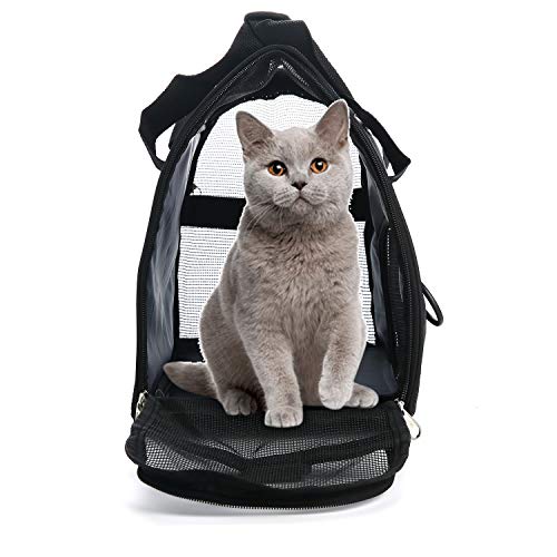 MuchL Pet Carrier Soft-Sided Carriers for Cat Carriers Dog Carrier for Small Medium Cats Dogs Puppies Pet Carrier Airline Approved Cat Dog Pet Travel Carrier (Small, Black) - color: Small-Black
