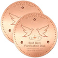 2 Pack Bird Bath Copper Discs, 99.9% Pure Copper Disk Cleaner with Triple-Point Support, Reinforced Design for Safe Clean Water, Universal Fit for Outdoor Birdbaths and Bowls, All-Season Use