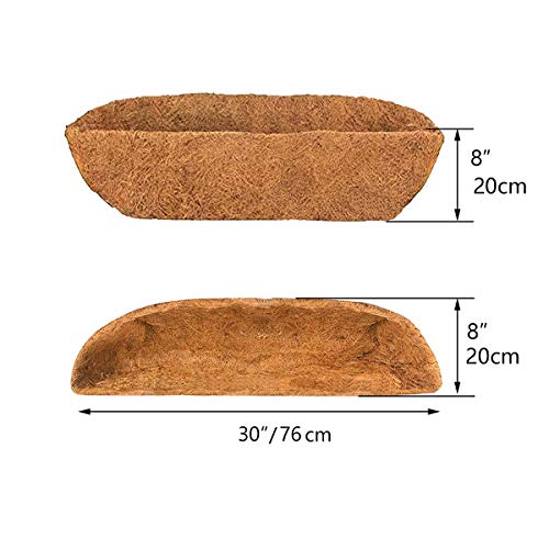 2pcs Trough Coco Liner 30 inch Wall Planter Replaceable Coco Liner for Window Box, Fence Flower Baskets- - size: 30 in -2pcs