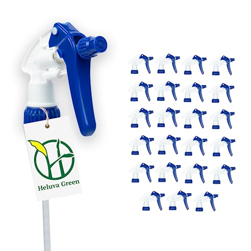 Heluva Green Spray Bottle Nozzle Replacement Tops, Blue 24 Pack | Heavy-duty trigger sprayer tops for commercial and home cleaning. Fits 8/16/24/32 oz plastic & glass bottles. - color: Blue, size: 24 Pack