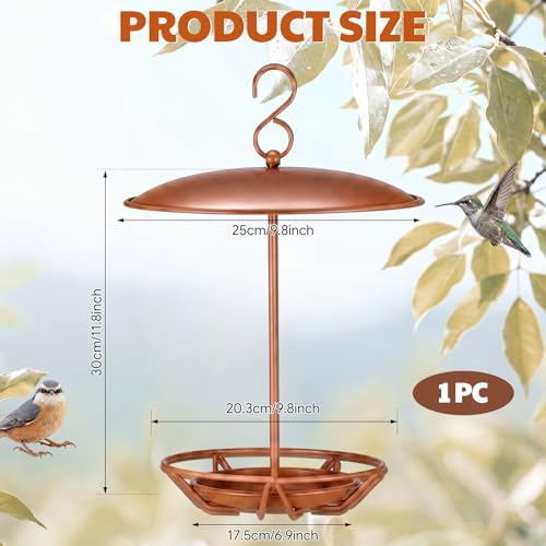 1 Pack Cylinder Bird Feeder Outdoor Seed Cake Feeder Hanging Metal Suet Cake Holder Backyard Wild Bird Feeding Feeders for Outdoors Garden(Brown) - color: Brown