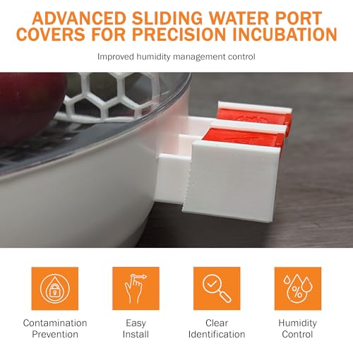 Water Port Cover for Nurture Right 360 Egg Incubator,Easy Slide Labeled Cap