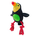 Black Toucan Bird Dog Chew Toy, 10.6 in, Squeaker Rope Treat Toy | Pineapple Fleece, PP Cotton Filled, Nylon Reinforced Rope, Crinkle Paper, Bite Resistant, Interactive Play, Small Medium Dogs - color: Black Toucan