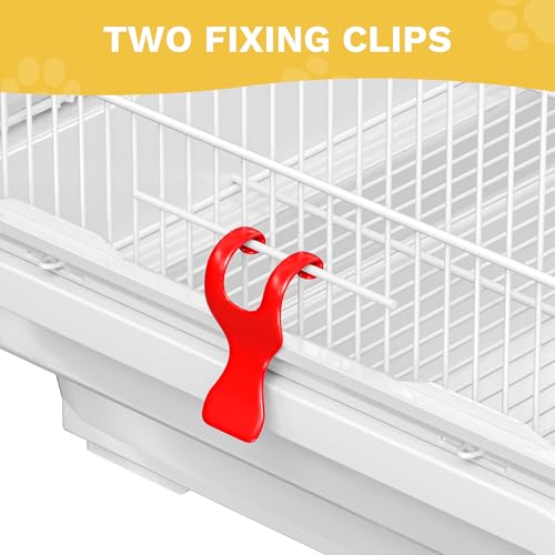 DWVO 62-inch Metal Bird Cage for Cockatiels, Parrots, Pigeons | Bird Cage for Cockatiels, Parrots, Pigeons, Lovebirds, Features Roof Access and Rolling Stand, White - color: White