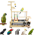 Bird Playground, Parrot playstand, Bird Play Stand, Parakeet Playground, Wood Perch Gym Playpen Ladder with Feeder Cups Toys Exercise Play