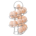 Egg Skelter Deluxe Modern Spiraling Dispenser Rack - Chrome Plated Freestanding Wire Chicken Egg Storage Organizer Display Holder Basket for Countertop Kitchen, Silver - color: Silver