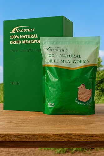 Bulk Dried Mealworms 10Lb Bag -Premium Non-GMO Dried Mealworms for Chicken, Nutritious High Protein - 100% Natural for Laying Hens, Birds, Ducks, Chicken Feed - size: 10 Pound (Pack of 1)