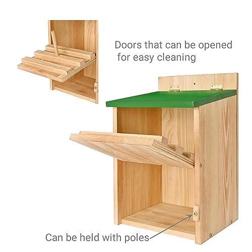 Owl House Owl Box with Bird Stand Design, Owl Nesting Box | Barn, Screech Houses Cedar with Shavings for Outside Wildlife Lovers,Cozy House for Lovely Birds - Easy Assembly Required - color: Wood color