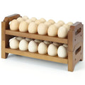 2-Tier Wooden Egg Holder for 36 Eggs | Wooden Egg Holder Countertop with Carry Handle for Chicken, Duck, and Quail Eggs (Stackable) - color: Stackable
