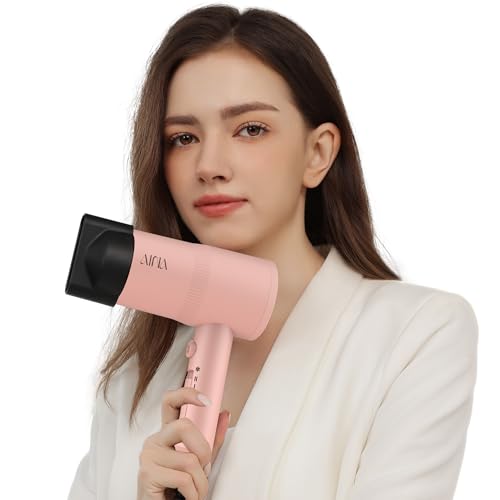 AINA Diffuser Hair Dryer Full-Featured Blow Dryer 110V/1600W(Babe Pink) | 3 Heat/2 Speed;Cold shut button;Lightweight;Compact Size;High Temp;Low Airflow;Same Results;Less Expense - color: Babe Pink, size: 3 Piece