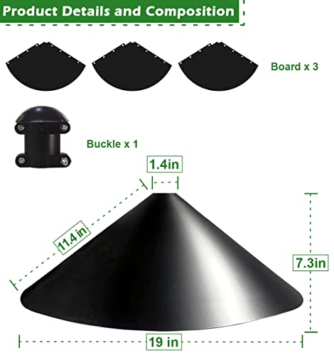 19 Inch PP Squirrel Proof Baffle for Protecting Outside Pole Bird Feeders and Bird Houses, Pole Mount Raccoon and Squirrel Guard Stopper for Shepherd Hooks - Black, 1 Pack | Raccoon and Squirrel Guard Stopper for Shepherd Hooks - style: Pole Mount 1pcs