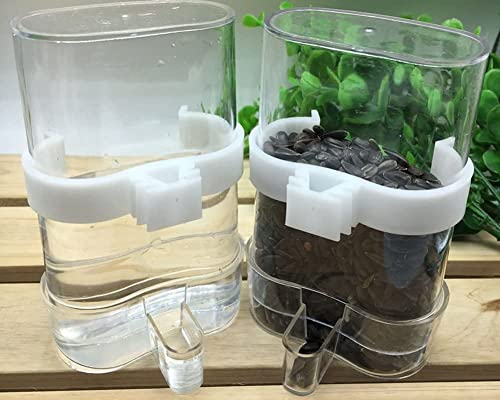 Automatic Bird Waterer Feeder,Parakeet Feeder,2PCS Bird Cage Feeders and Waterers,Parakeet Waterer Cockatiel Cage Accessories