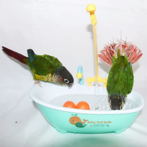 Petlex Bird Bathtub Parrot Bath Fountain Indoor Automatic Bathtub with Faucet Bird Bath Shower Bird Bathing Tub for Parakeet Conure Budgie Cockatiel Lovebird